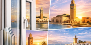 Diagramme comparant les budgets pour fenêtres PVC double vitrage dans les villes marocaines Casablanca, Rabat, Marrakech, et