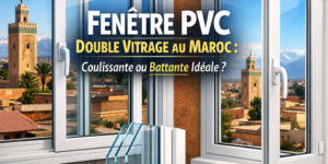 Fenêtre PVC double vitrage au Maroc, options coulissante et battante, offrant isolation thermique et phonique optimale.